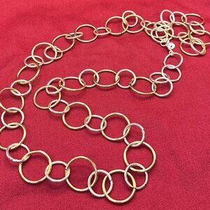 Swarovski Long Dual-Tone Open Ring Chain Necklace